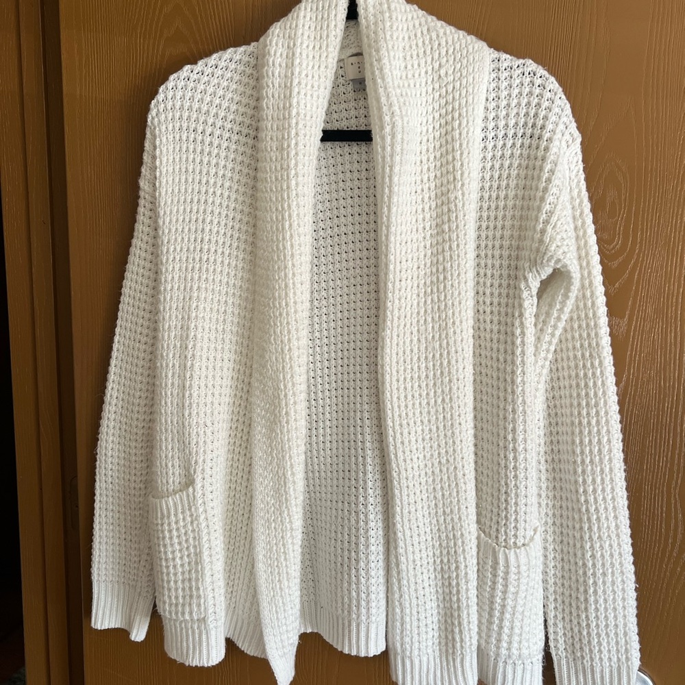 a new day Women's Cream Open-Front Cardigan